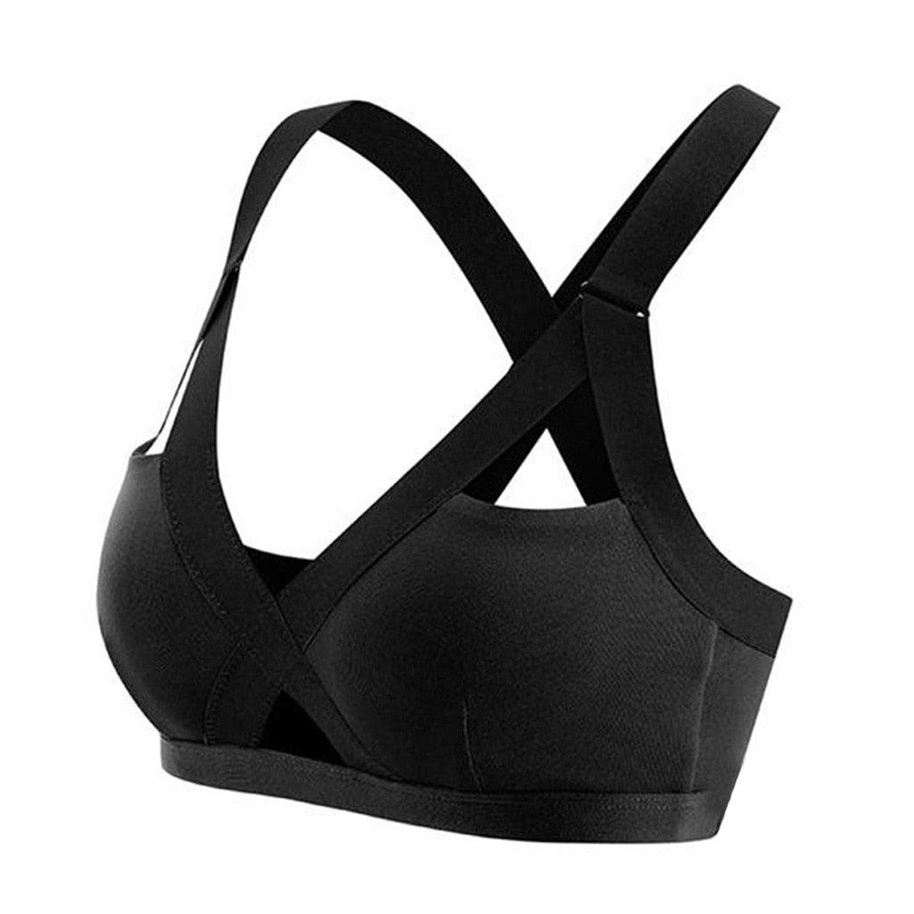 Sports Bra Yoga Padded Underwear Women Fitness Crop Top Hollow Out Seamless Black Push Up Cross Sportswear Gym Shirt Bralette