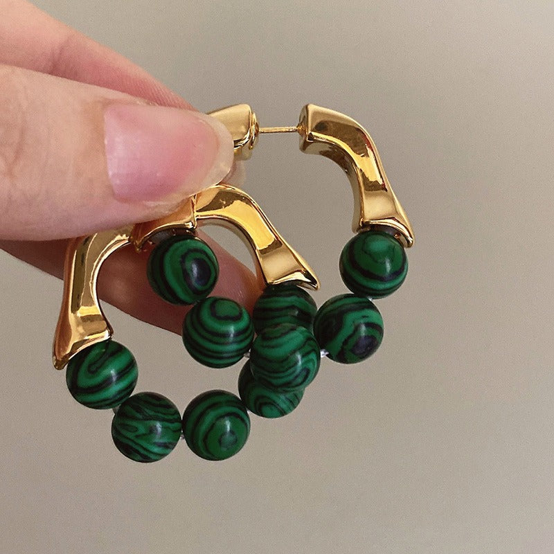 French Vintage Green Earrings