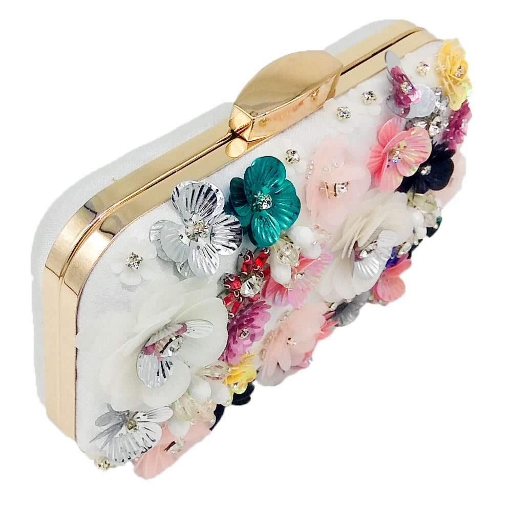 Flower Beaded Banquet Bag Party Clutch