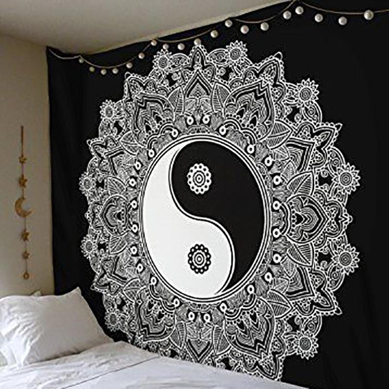 Printed Lotus Tapestry Bohemia Boho Mandala Tapestry Wall Hanging For Wall Decoration Hippie Tapestry Beach Towel Yoga Mat