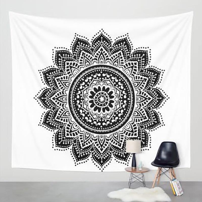 Printed Lotus Tapestry Bohemia Boho Mandala Tapestry Wall Hanging For Wall Decoration Hippie Tapestry Beach Towel Yoga Mat