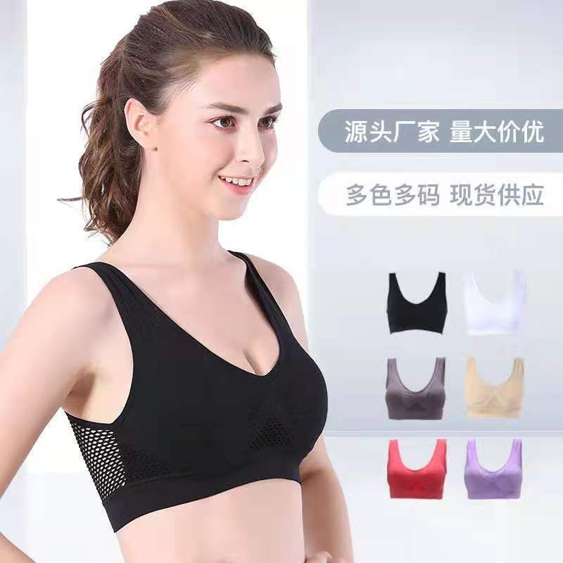 Sport Bra Mesh Hollow Vent Sports Bra Yoga Sports No Steel Ring Underwear For Female