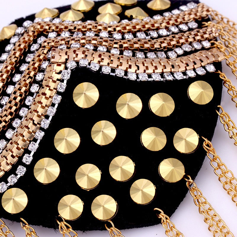 Personalized Suit Tassel Jewelry Handmade Beaded Nail Diamond Clothing Accessories Shoulder Badge