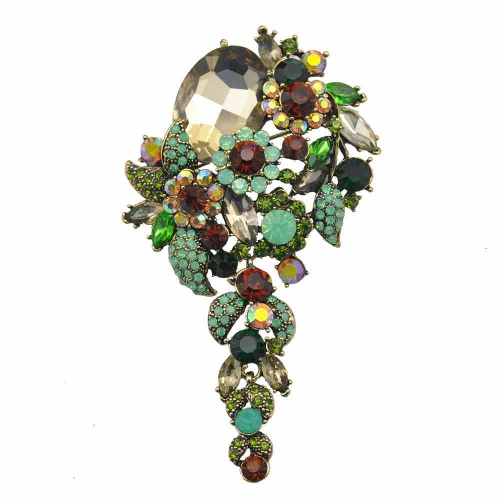 Luxury green rhinestone grape brooch, popular Korean jewelry, coat, corsage, Valentine's Day gift