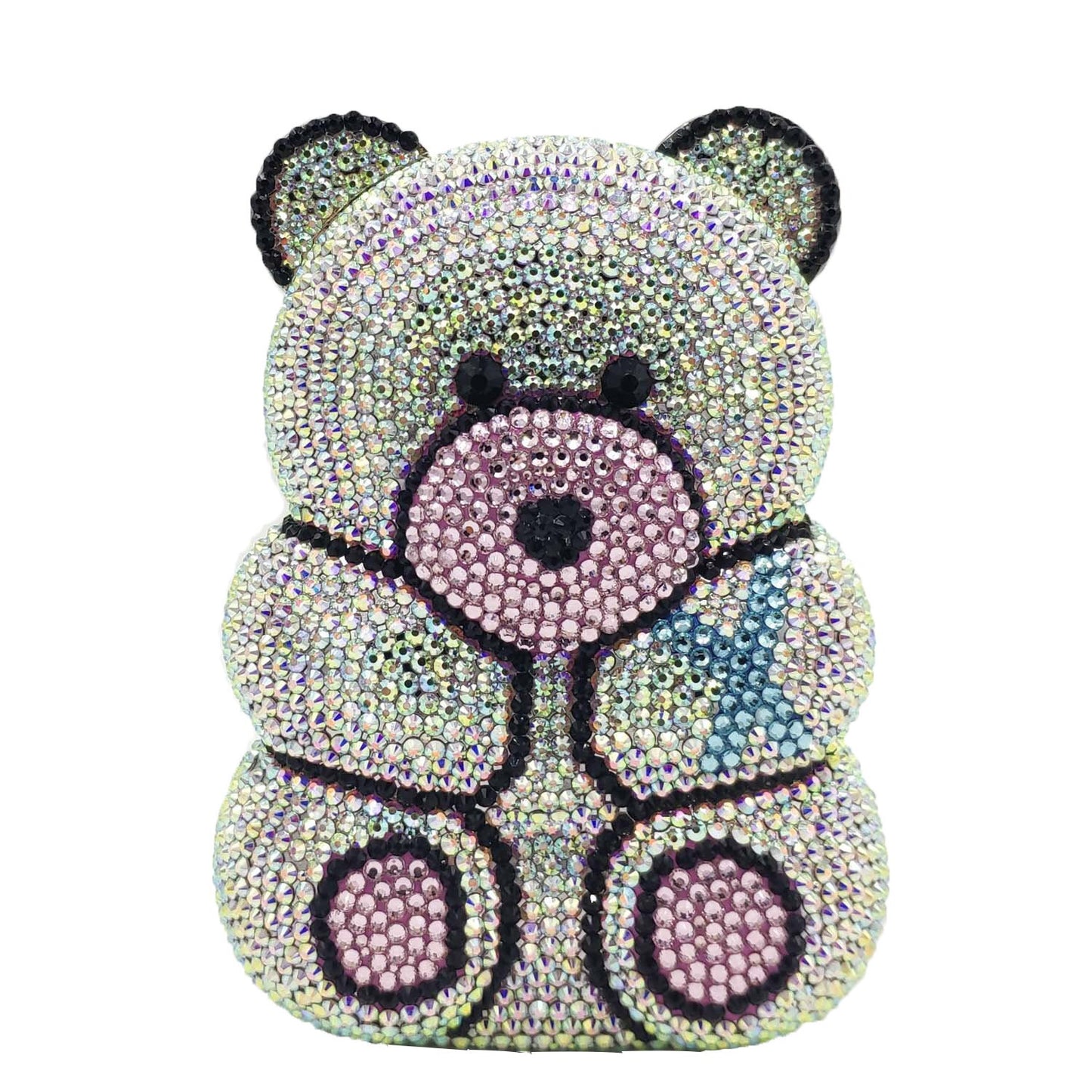 Bag for Women 3D Bear Teddy Shape Women Silver Gold Crystal AB Evening Clutch Handbags and Purses Diamond Wedding Party Bag