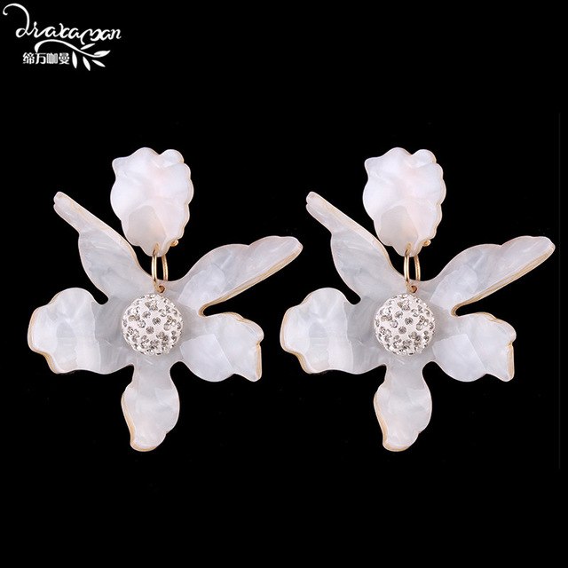 Hot Sale Big Flower Drop Dangle Earrings Women Boho Ethnic Maxi Statement Earrings Wedding Jewelry Gifts Wholesale