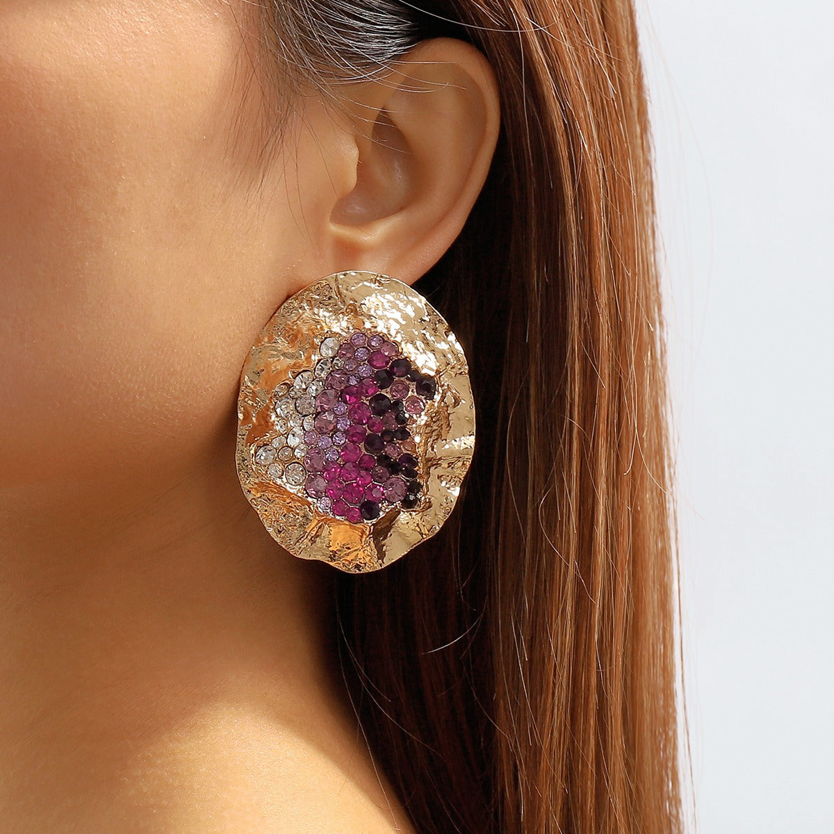 Exaggerated Temperament Irregular Round Earrings for Woman