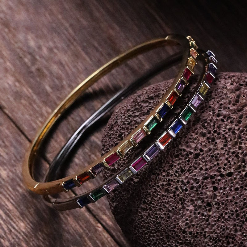 Large colored zircon bracelet