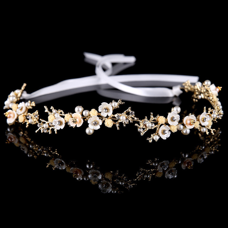 Bridal wedding flower headdress hair band