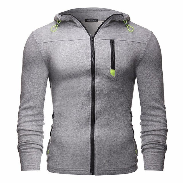 Men's Sweatshirts Zipper Hoodies Bodybuilding Jogger Workouts Cotton Fleece Hoody Hooded Sweatshirt