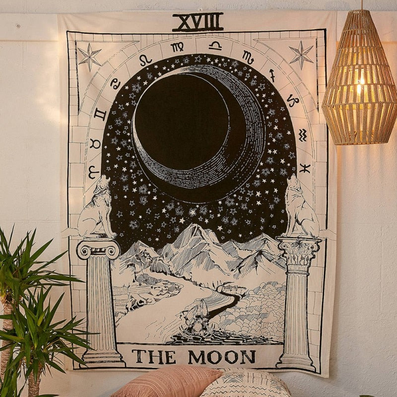 150*200cm  Mandala Tapestry Wall Hanging Witchcraft Hippie Beach Throw Rug Moon Travel Boho Bohemian Home Art Psychedelic Tapestries Decor