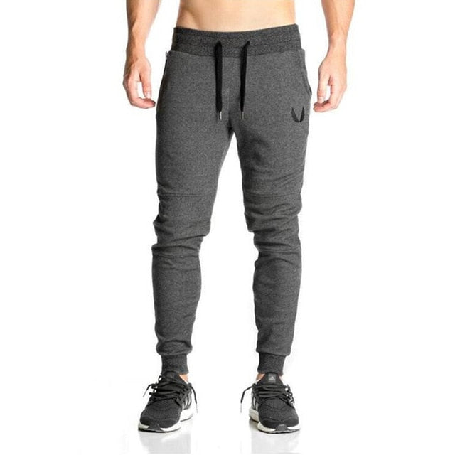 Cotton Men Full Sportswear Pants Casual Elastic Cotton Mens Fitness Workout Pants Skinny Sweatpants Trousers Jogger Pants