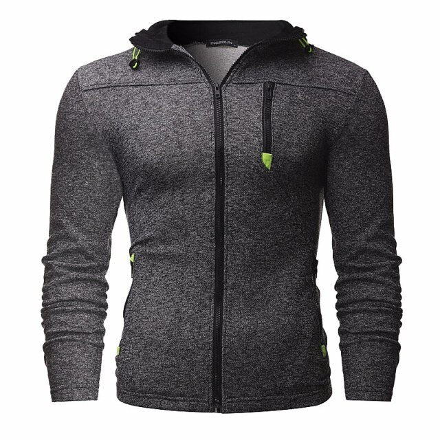 Men's Sweatshirts Zipper Hoodies Bodybuilding Jogger Workouts Cotton Fleece Hoody Hooded Sweatshirt