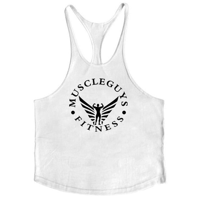 Fitness Clothing Bodybuilding Tank Top Men Gyms Stringer Singlet Cotton Sleeveless shirt Workout Man Undershirt-in Tank Tops