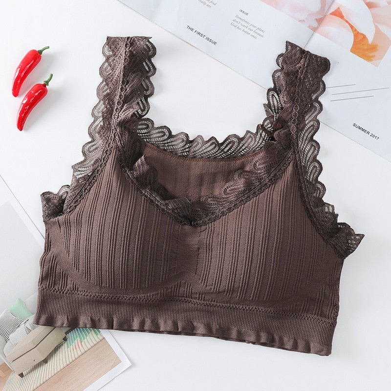 Lace Bra Women Girls Yoga Tops Fashion Fitness Sport Bra Cotton Women Tops