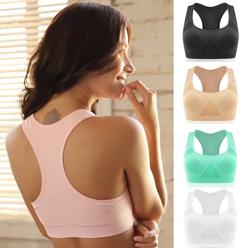 Professional Absorb Sweat Top Athletic Running Sports Bra , Gym Fitness Women Seamless Padded Vest Tanks