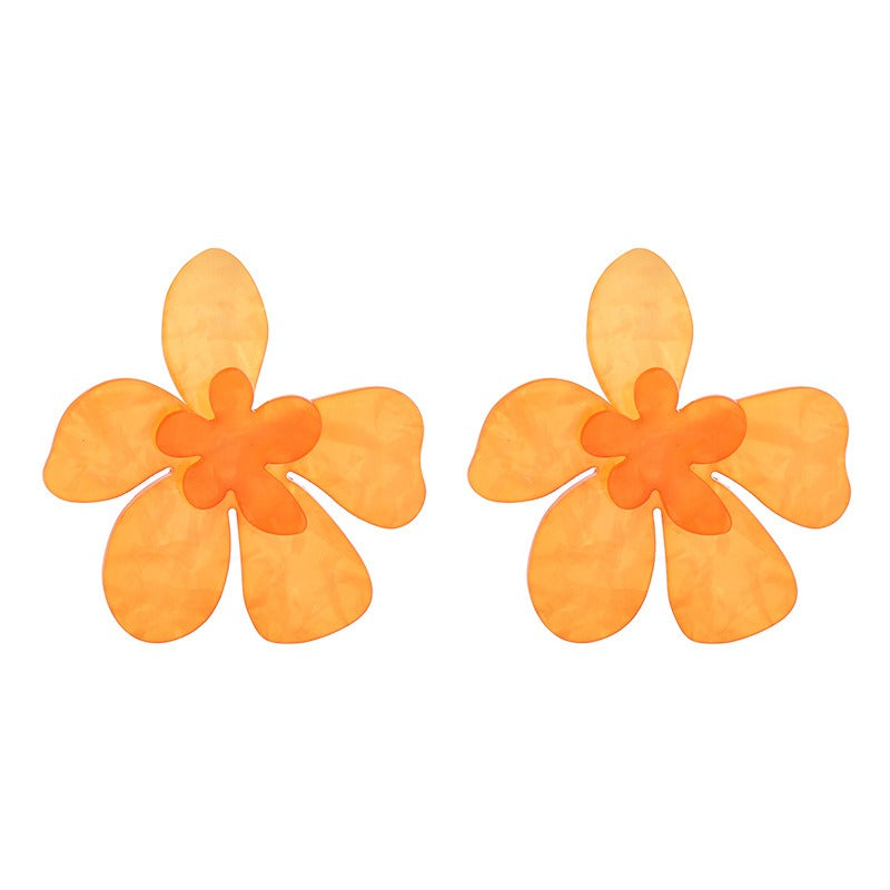 Earrings made of acrylic material, floral earrings