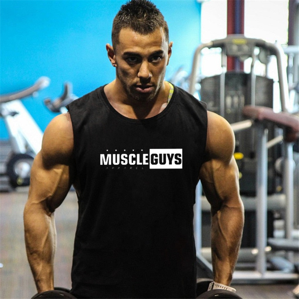 Men Tank Top Bodybuilding Stringers Tank Tops Singlet Brand gyms Clothing Sleeveless Shirt