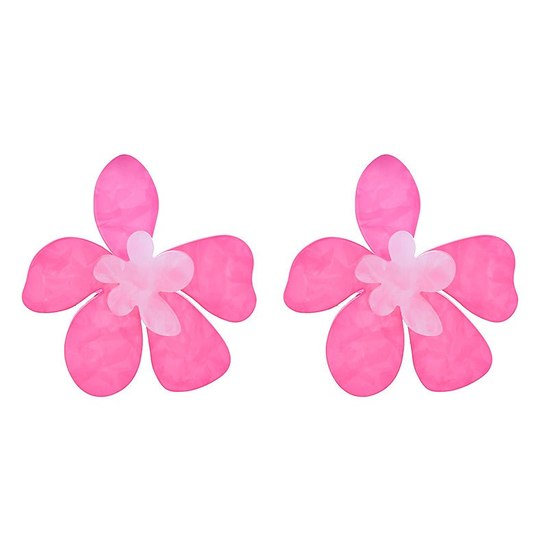 Earrings made of acrylic material, floral earrings