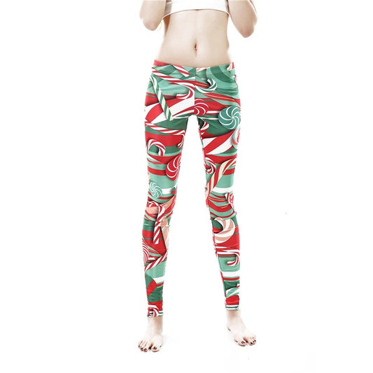 Christmas Legging Printed Woman Leggings Christmas Lollipops Leggins women pant