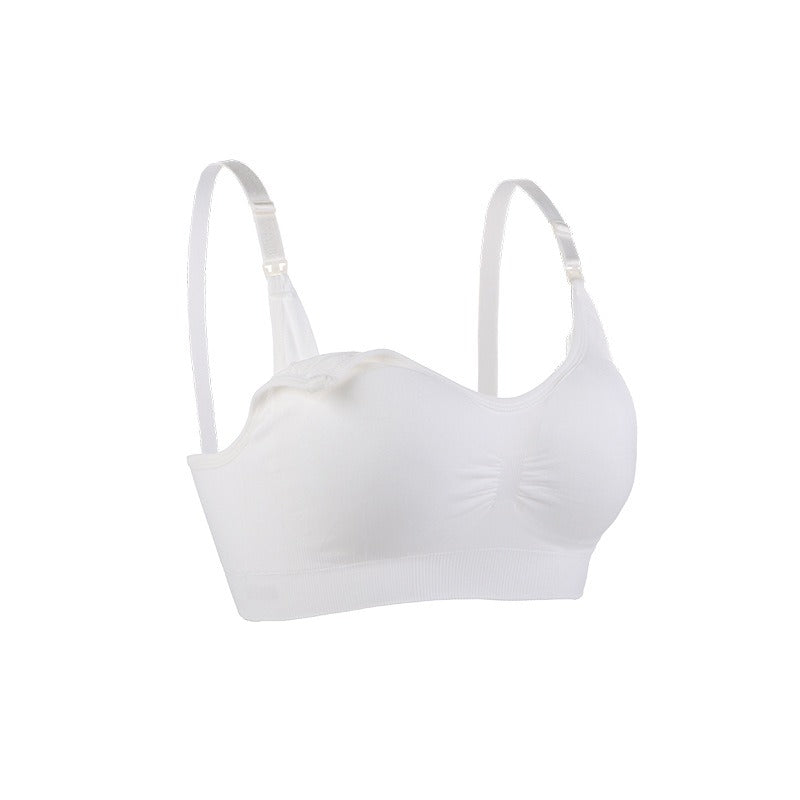 Pregnant Women Without Steel Ring Front Open Buckle Plus Size Seamless Breastfeeding Bra Adjustment Type Gathering Bra Underwear