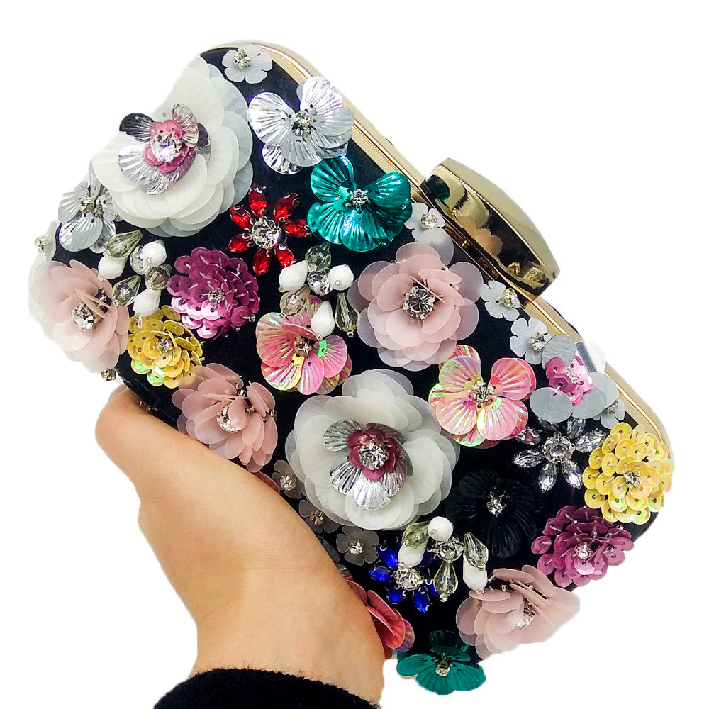 Flower Beaded Banquet Bag Party Clutch