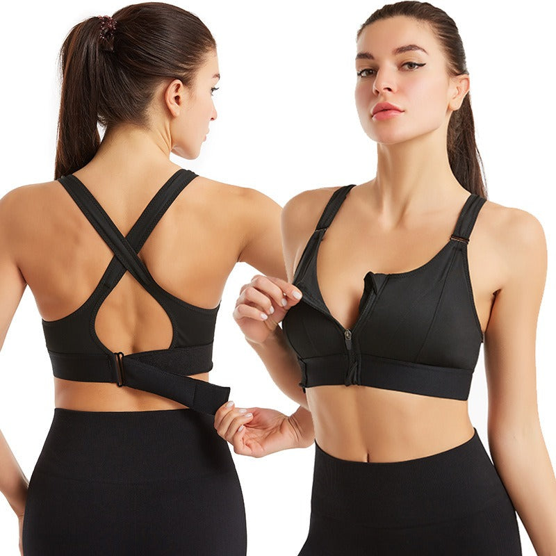 Zipper sports bra, beautiful back bra, pregnant woman yoga top