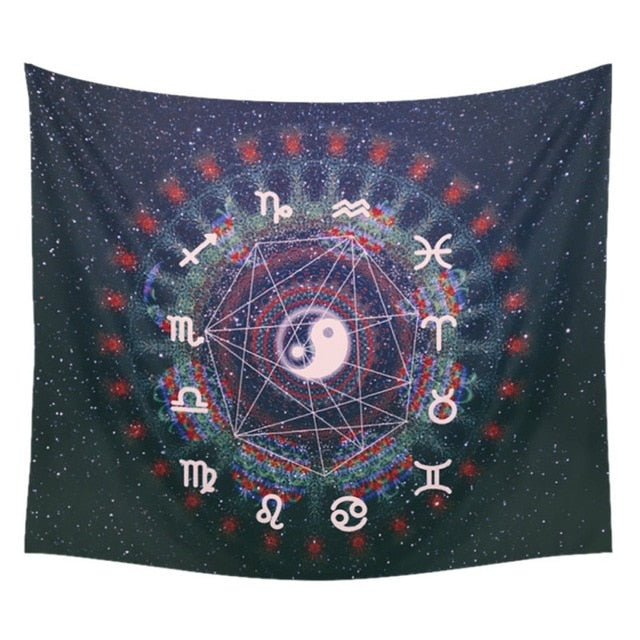 150*200cm  Mandala Tapestry Wall Hanging Witchcraft Hippie Beach Throw Rug Moon Travel Boho Bohemian Home Art Psychedelic Tapestries Decor