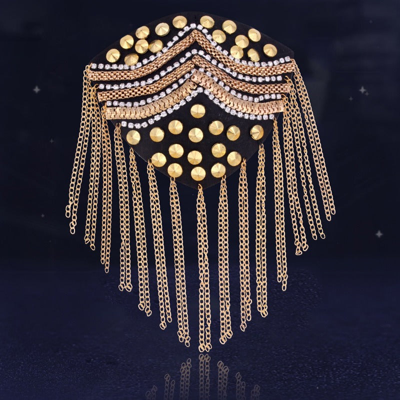 Personalized Suit Tassel Jewelry Handmade Beaded Nail Diamond Clothing Accessories Shoulder Badge