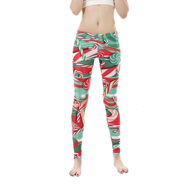 Christmas Legging Printed Woman Leggings Christmas Lollipops Leggins women pant