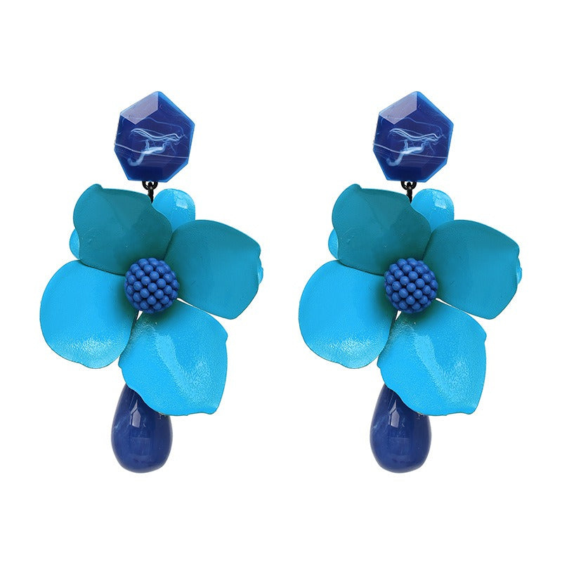 Flower European and American Retro Female Earrings and Earrings