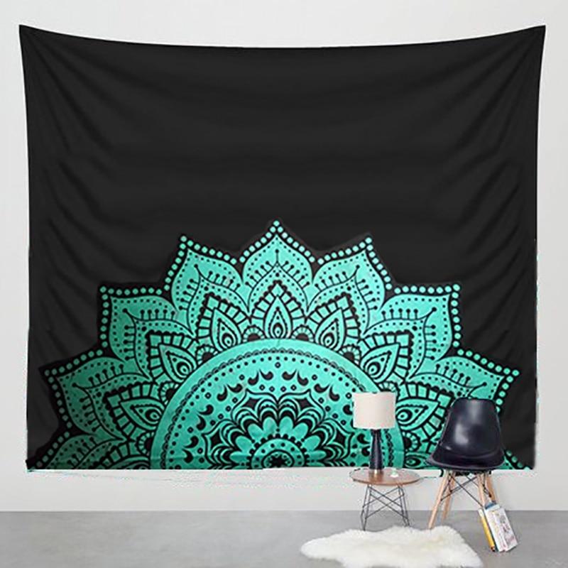 Printed Lotus Tapestry Bohemia Boho Mandala Tapestry Wall Hanging For Wall Decoration Hippie Tapestry Beach Towel Yoga Mat