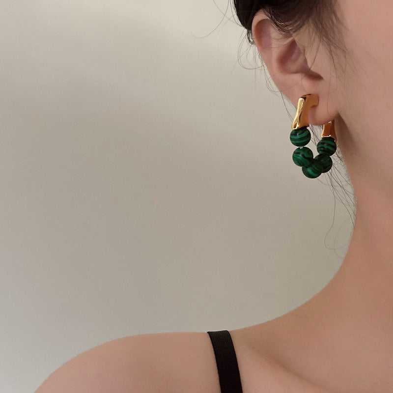 French Vintage Green Earrings