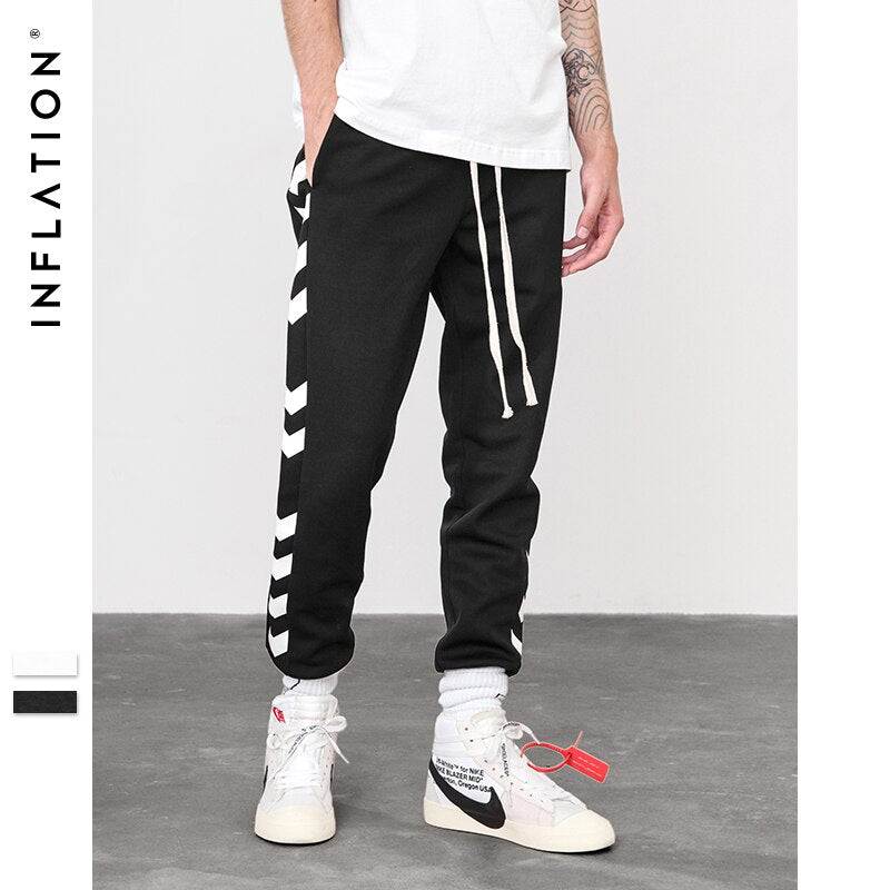 INFLATION  Sweatpants Side Traffic Lane Line Printed Male Streetwear Track Pants Trousers Casual Jogger Pants