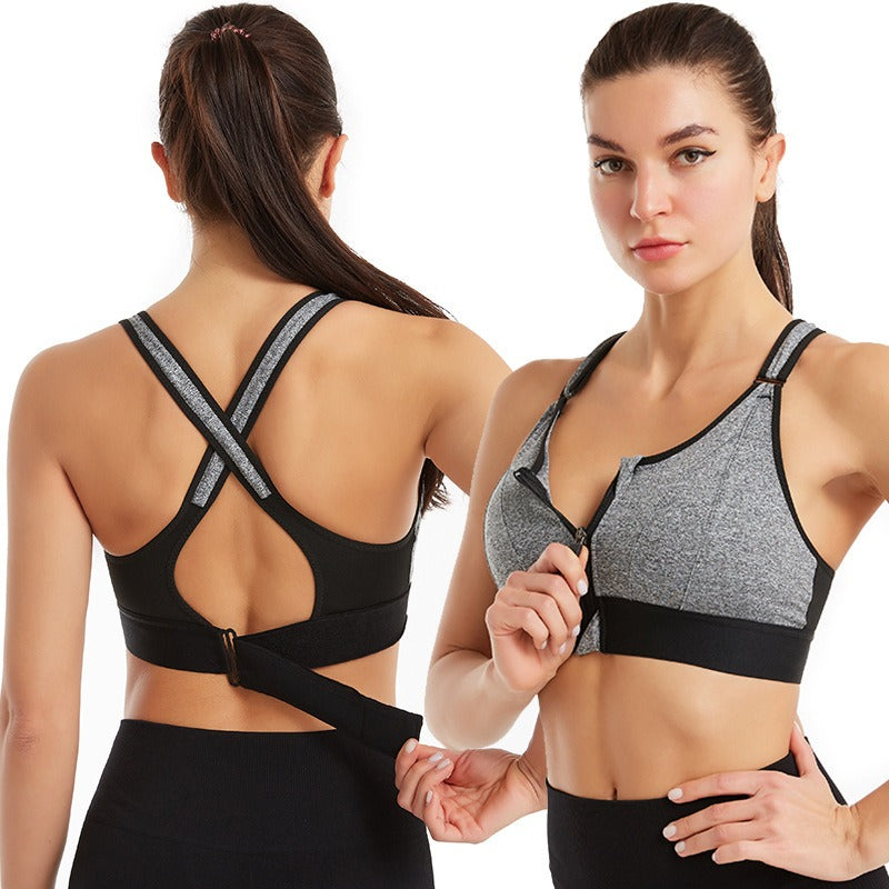 Zipper sports bra, beautiful back bra, pregnant woman yoga top