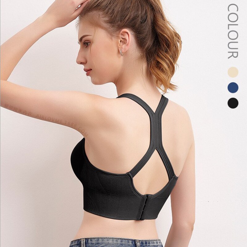 Women Push up Bra Back Closure Underwear  Female Brassiere Cross Back Clothes  Seamless Sports Bra Vest Big Size Top Bralette