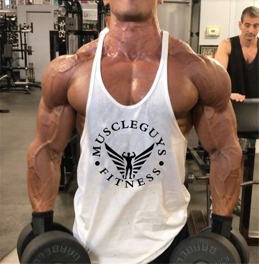 Fitness Clothing Bodybuilding Tank Top Men Gyms Stringer Singlet Cotton Sleeveless shirt Workout Man Undershirt-in Tank Tops