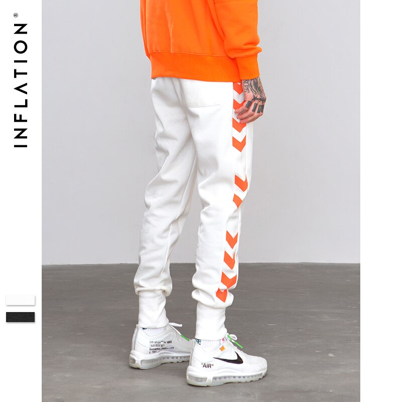 INFLATION  Sweatpants Side Traffic Lane Line Printed Male Streetwear Track Pants Trousers Casual Jogger Pants