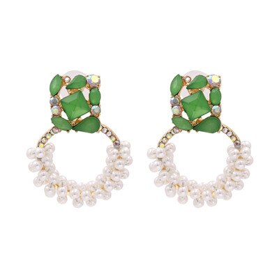 Juran Crystal Dangle Earrings Fashion Jewelry Boho Women Wedding Gift Party Statement Pearls Earrings Accessories Trend