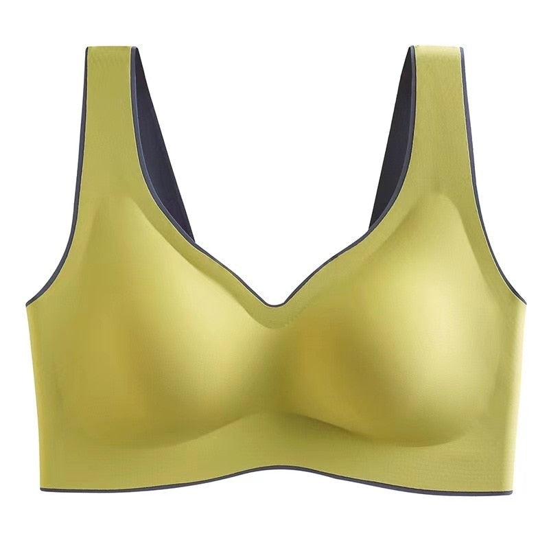 Thai Latex Underwear Women Thin No Steel Ring Ultra-Light Gather Sports Vest Sleep Bra