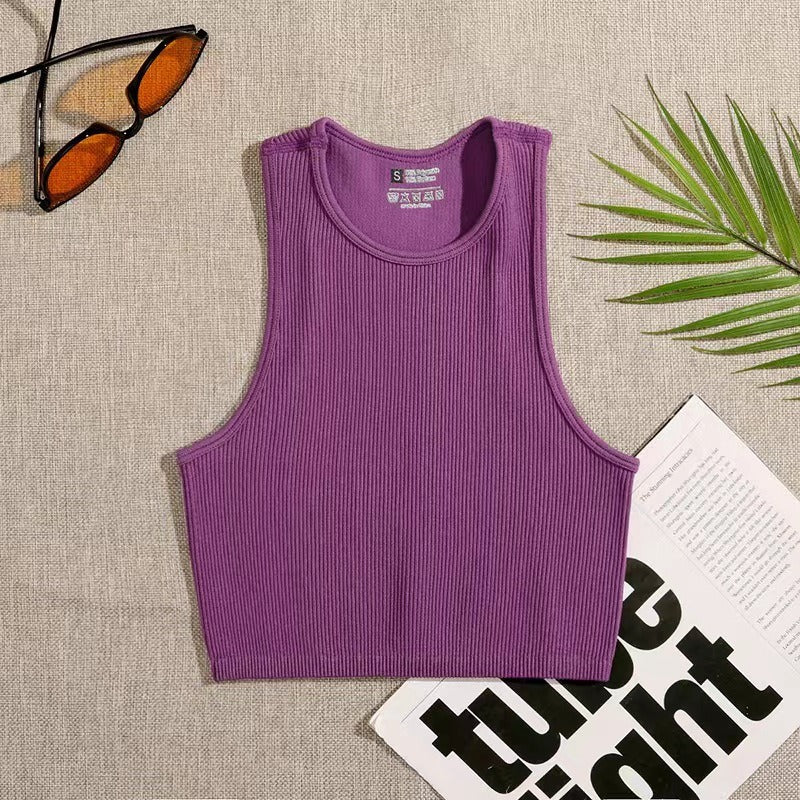 Popular Yoga Threaded Vest Nylon Fast Dry Running Bra Skin touching Naked Sports Bra