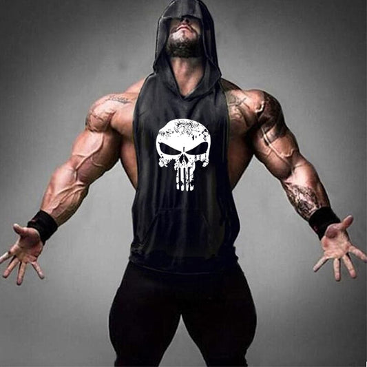 Skull Bodybuilding Stringer Tank Tops men Stringer Shirt Fitness Tank Top Men Gym sleeveless hoodies Cotton Vest