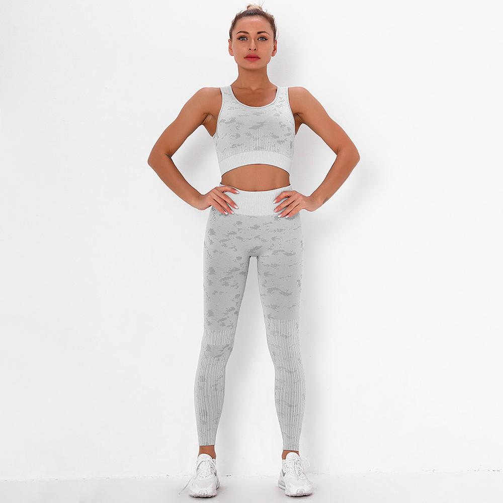 Yoga Sweat Suit 3 Pieces Sportswear Sports Shirts Bra Crop Long Top Leggings Pants Gym Fitness Tracksuit Workout Set