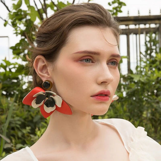 Hot Sale Big Flower Drop Dangle Earrings Women Boho Ethnic Maxi Statement Earrings Wedding Jewelry Gifts Wholesale