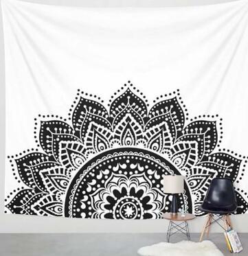 Printed Lotus Tapestry Bohemia Boho Mandala Tapestry Wall Hanging For Wall Decoration Hippie Tapestry Beach Towel Yoga Mat