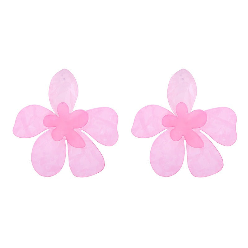 Earrings made of acrylic material, floral earrings