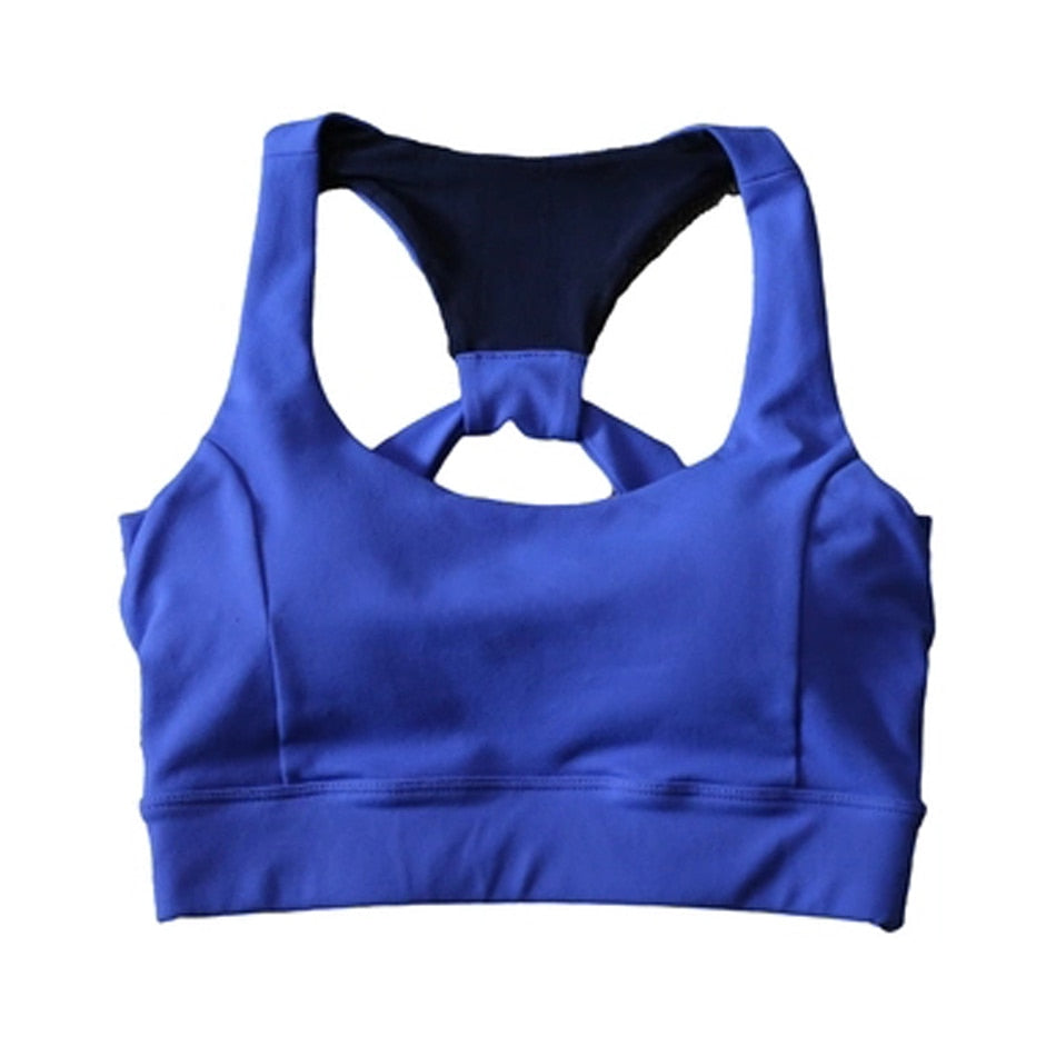 Cross back strappy sports bra Push Up Padded Gym Bra Workout backless yoga top bra fitness high impact yoga crop top active wear