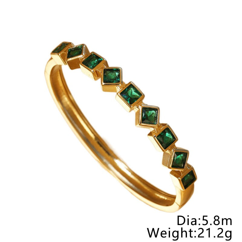 Fashionable geometric square inlaid diamond bracelet for women