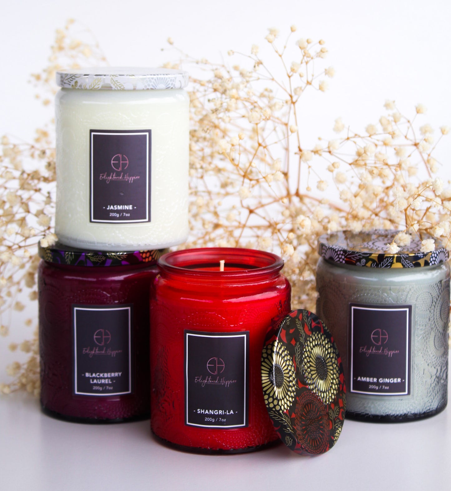 100% Soy Embossed Blackberry Laurel Candle 200 grams and Burn time upto 40 Hours