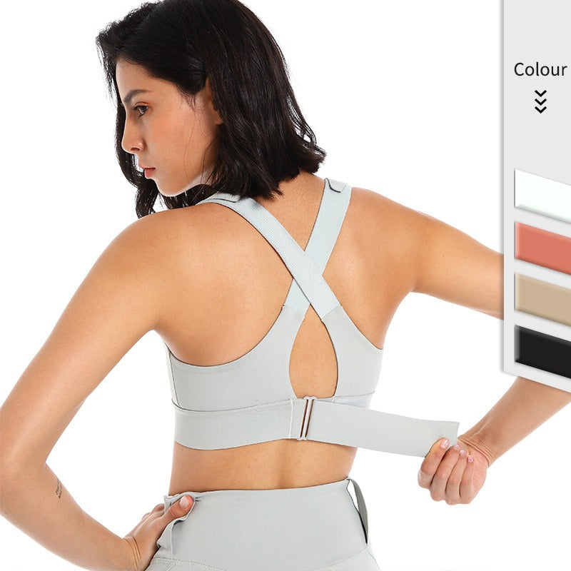 Sports bra for women, shock-absorbing running, gathering bra can be worn externally in summer